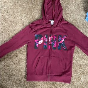 Pink zip up hoodie